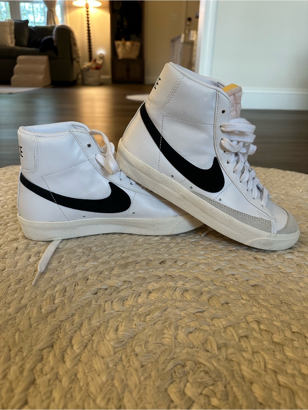 Nike Women's White and Black High-Top Sneakers